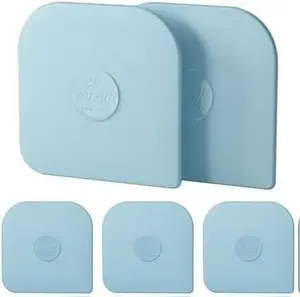 Pan Scraper, 5 Pcs Pot Scraper Plastic, Pot Scraper Non Scratch for Cast Iron, Pot and Pan Cleaning, Sturdy Scraper Kitchen Tool-Aqua
