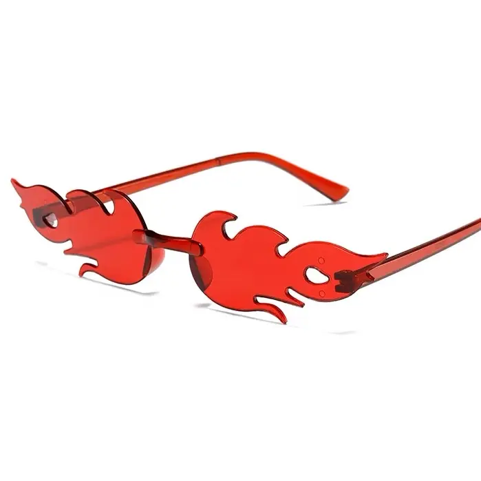 Red Flame Rimless Sunglasses