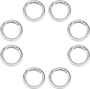 8 count Spring O Ring, Spring O Rings Snap zinc Alloy Round Carabiner Keyrings Four Sizes are Suitable for Bags, Key Rings, Wallets and Handbags. ( 25mm/1in)