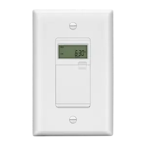 LIDER 7-Day Programmable Digital Timer Switch, No Neutral Required, Ground Required, Manual Override and Random Mode, Wall Plate Included