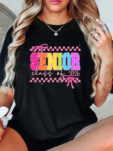 100% cotton unisex graduation 2026 senior 2026 coquette pink bow class t-shirt - limited edition, fun & comfortable cotton top