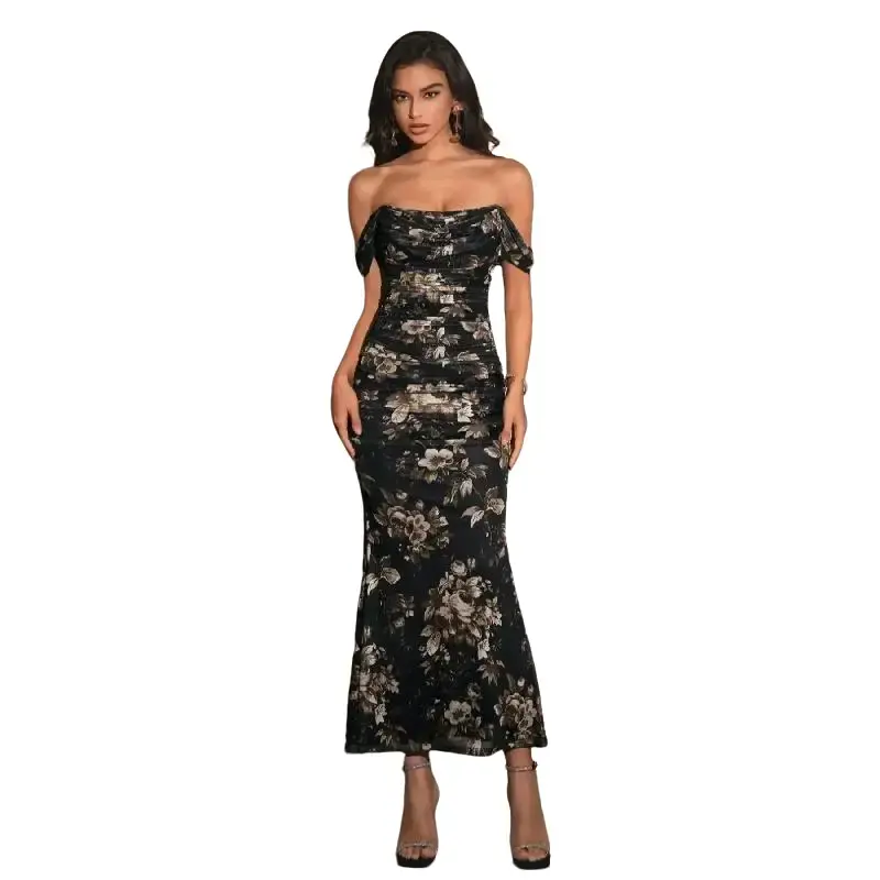 Women's Square Neck Backless Off-Shoulder Floral Print Mesh Bodycon Long Dress - Elegant Formal Fashionable Option for Beach Party, Graduation Events, Graduation Dress, Dress For Graduation Reusable Maxi Womenswear Casual,summervibes - TikTok Women's Square Neck Backless Off-Shoulder Floral Print Mesh Bodycon Long Dress - Elegant Formal Fashionable Option for Beach Party, Graduation Events, Graduation Dress, Dress For Graduation Reusable Maxi Womenswear Casual,summervibes - TikTok