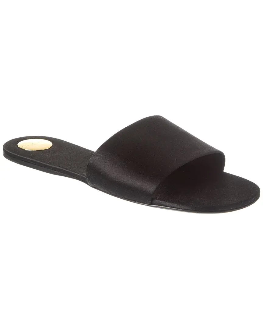 Saint Laurent Carlyle Satin Flat Sandal