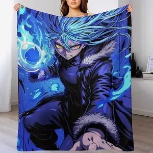 That Time I Got Reincarnated as a Slime Rimuru Tempest Anime Throw Blanket, Soft Flannel Rimuru Blanket, Cozy Anime Decor for Couch Bed, Anime Lover Gift