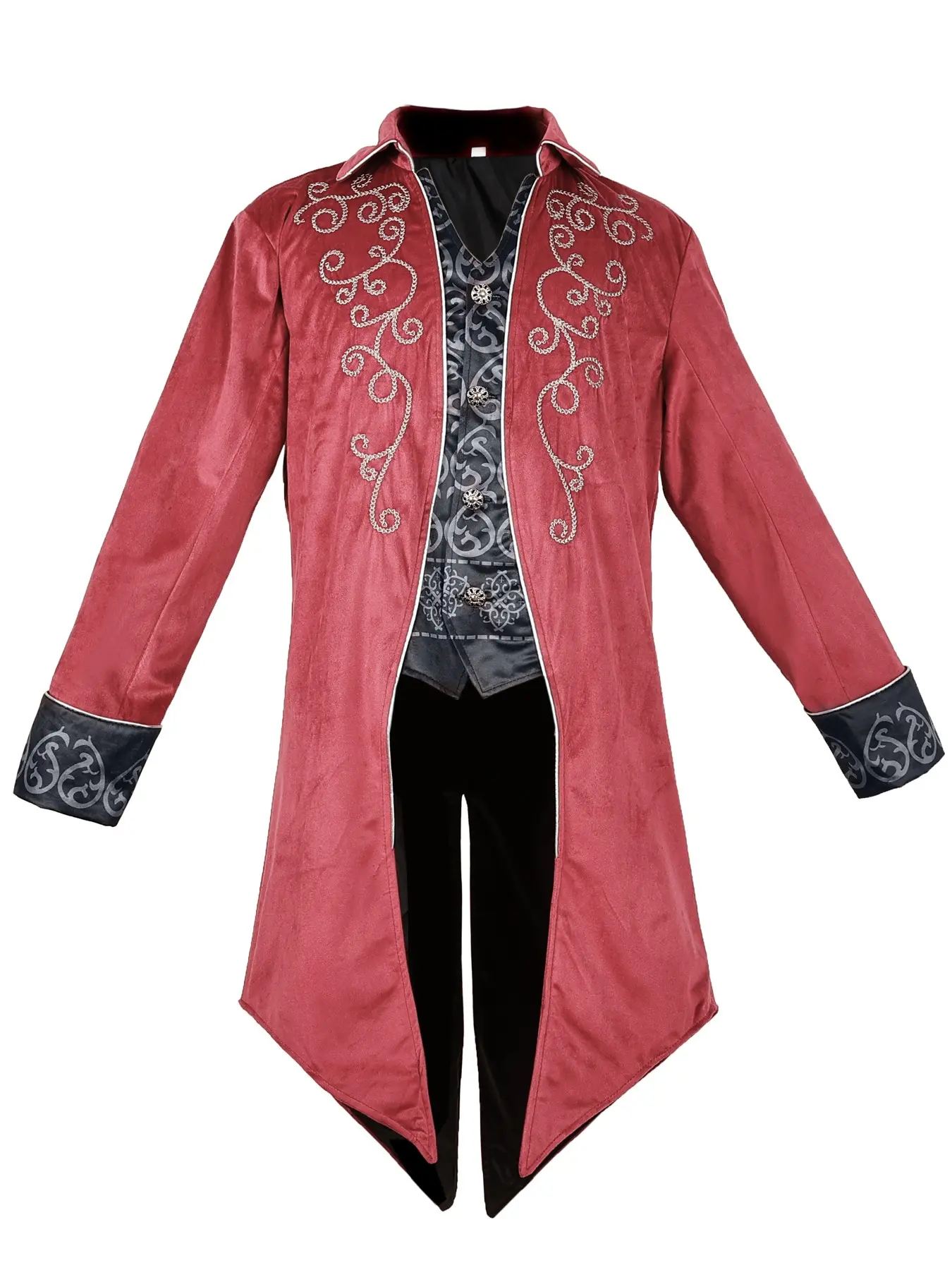 Medieval Tuxedo Steampunk Vintage Victorian Long Sleeve Windbreaker Coats Medieval Vintage Suit Prince Costume