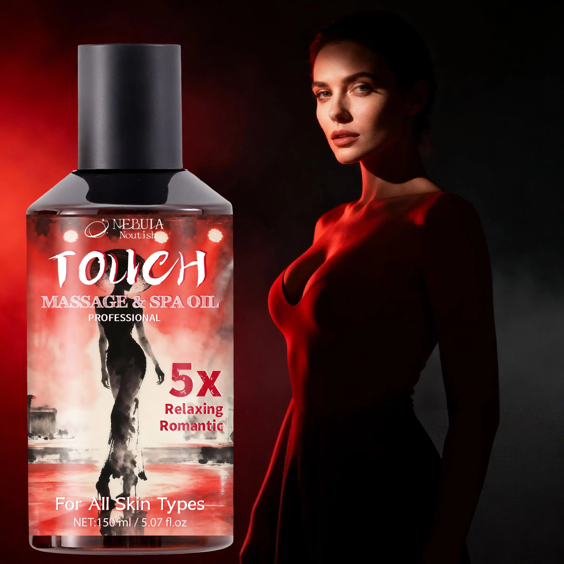 Romantic Body Massage Oil 150ML, Body Oils, Moisturizing Nourishing, Romantic Atmosphere, Suitable for All Skin Types, Daily Use Home Spa Gift