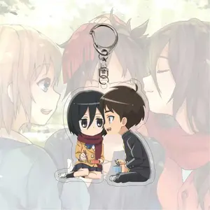 Japanese anime Attack on Titan,Eren Jaeger, Mikasa Ackerman,Armin Arlert, keychain,acrylic keychain pendant,birthday gift