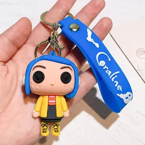 Coraline & the Secret Door Movie Action Figure Charm Doll Cute PVC Keyring Ornament Key Chain Fashion Bag Pendant Kids Gift Toys
