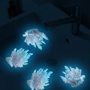 1pc coral glow in the dark sticker, self-adhesive detachable home beautification decoration sticker, easy to peel and paste, suitable for bedroom decoration, wall decoration, home decoration, glass decoration, holiday party decoration, etc