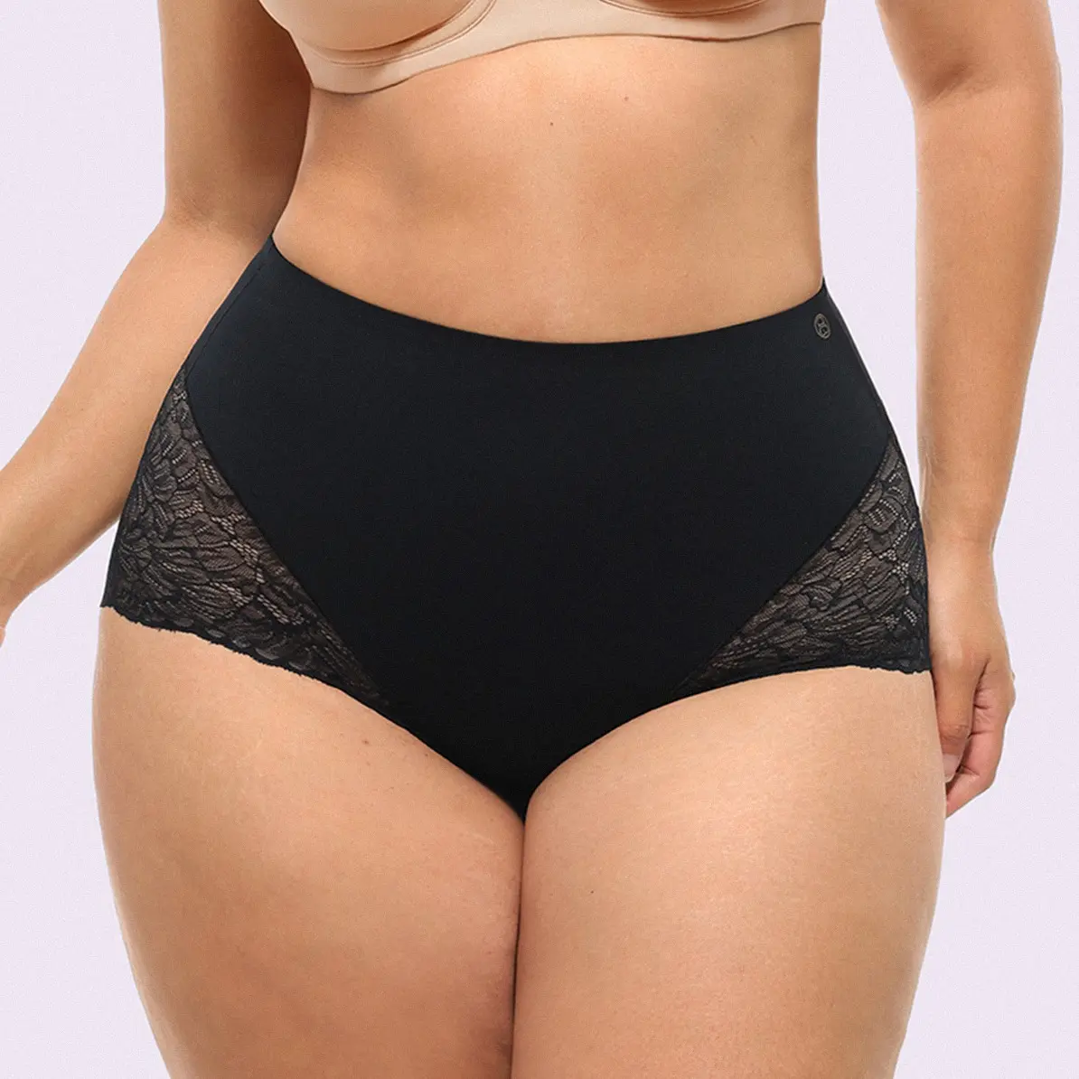 Shapellx Bare Essentials MeshSmooth Mid-Waist Lace Brief Shapellx Bare Essentials MeshSmooth Mid-Waist Lace Brief