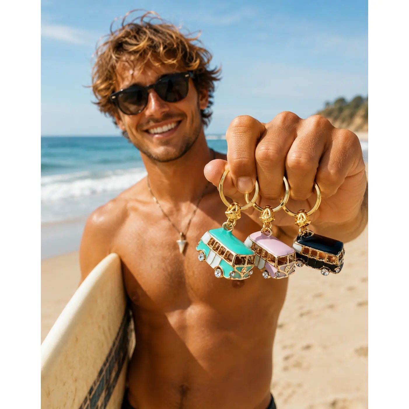 Beach Bug Van Keychain