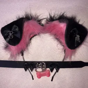Black Pink cosplay ear and necklace  Halloween costume