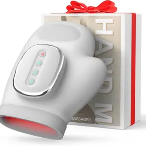 Heated Hand Massager with Pressure, USB Rechargeable Electric Hand Massager, 3 Massage Modes, 5 Pressure Levels, Portable Wireless Design