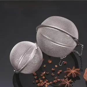 Stainless Steel Mesh Tea Infuser Ball With Hanging Chain Reusable Tea Strainer Loose Leaf Tea Filter Practical Home Kitchen Drink Accessories