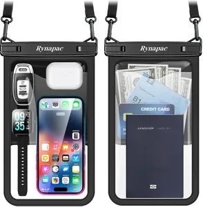 [Up to 10"] Large Waterproof Phone Pouch Bag - Waterproof Phone Case for iPhone 16 15 14 Pro Max Galaxy S25 S24 Ultra, IPX8 Cellphone Water Protector Pouch Beach Essentials Travel Must Haves