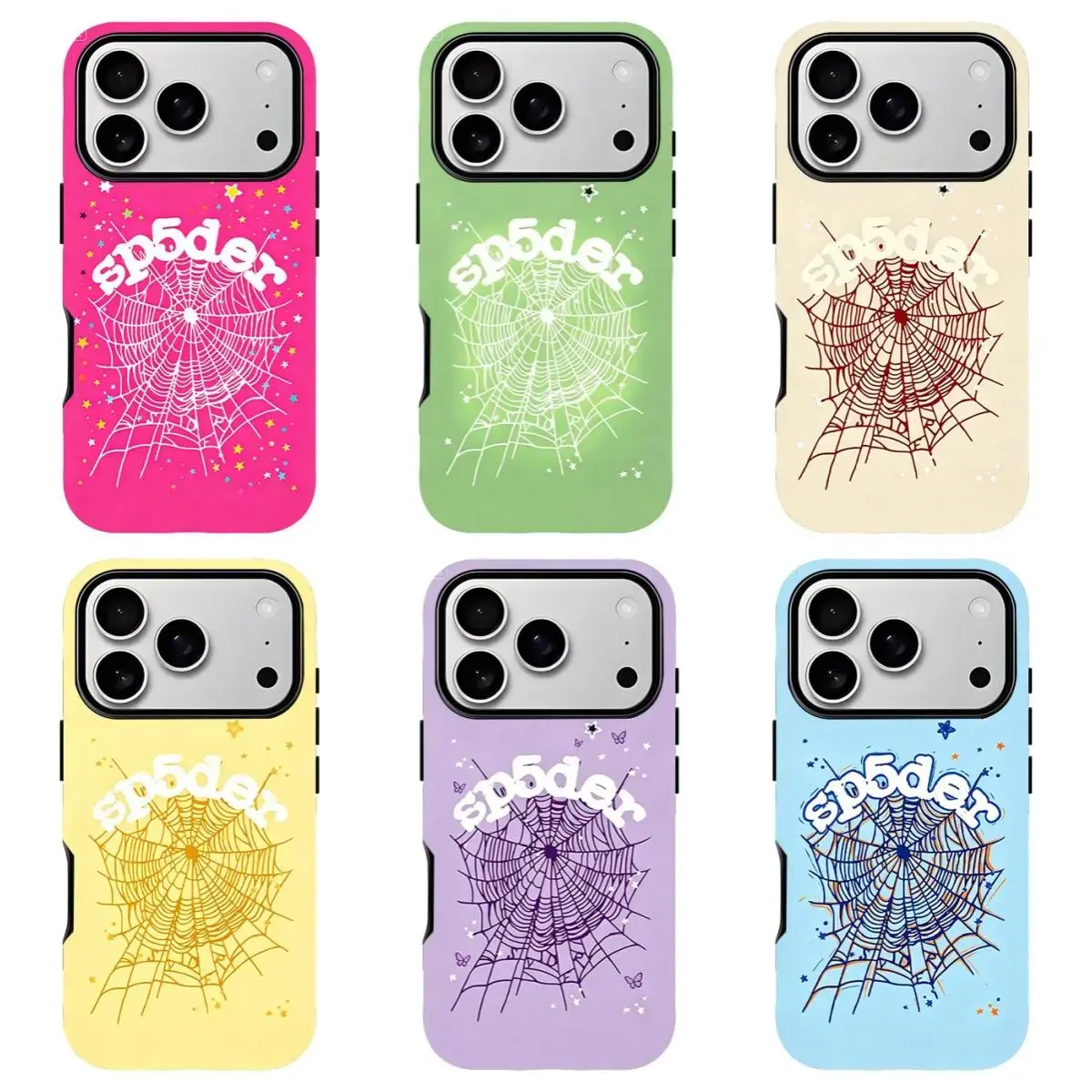 Sp5der Punk-Style Smartphone Casing - Pink 555
