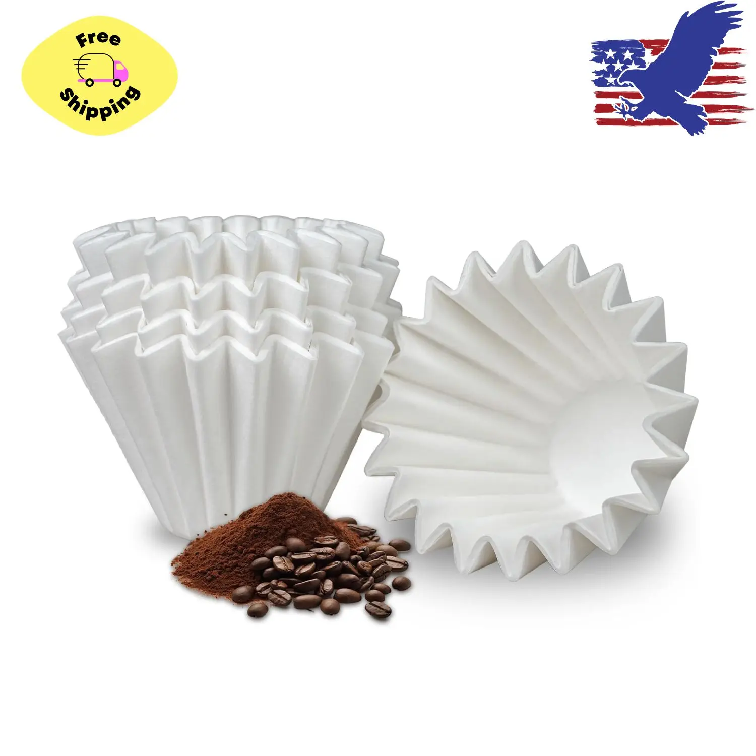 1-2 Cup Small Coffee Filters,100 Count Disposable Basket Coffee Filter Paper
