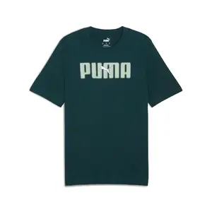 PUMA Mens Essentials Logo Lab Crew Neck Short Sleeve Casual Tops Casual - Green