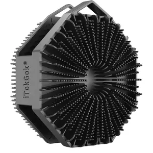 iTokGoK Silver-Infused Dual-Sided Body Scrubber for Shower, Men and Women - Black Accessories Silicone