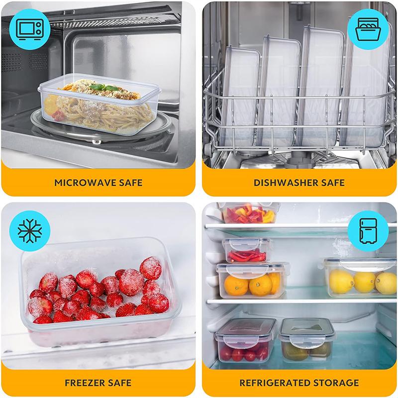Mothers Day Gift 48Pcs Food Storage Container Set Airtight Preservation Boxes with Easy Snap Lids Leakproof Plastic Containers for Pantry Travel Outdoor Picnic Kitchen Organization Includes Labels and Markers