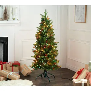 Bethlehem Lights 5' Green Overlit Slim Spruce Tree