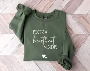 Extra Heartbeat Inside Sweatshirt, Baby Announcement, Pregnancy Reveal, Mommy To Be, We're Expecting, Maternity Sweater, Pregnancy Outfit - AMBER