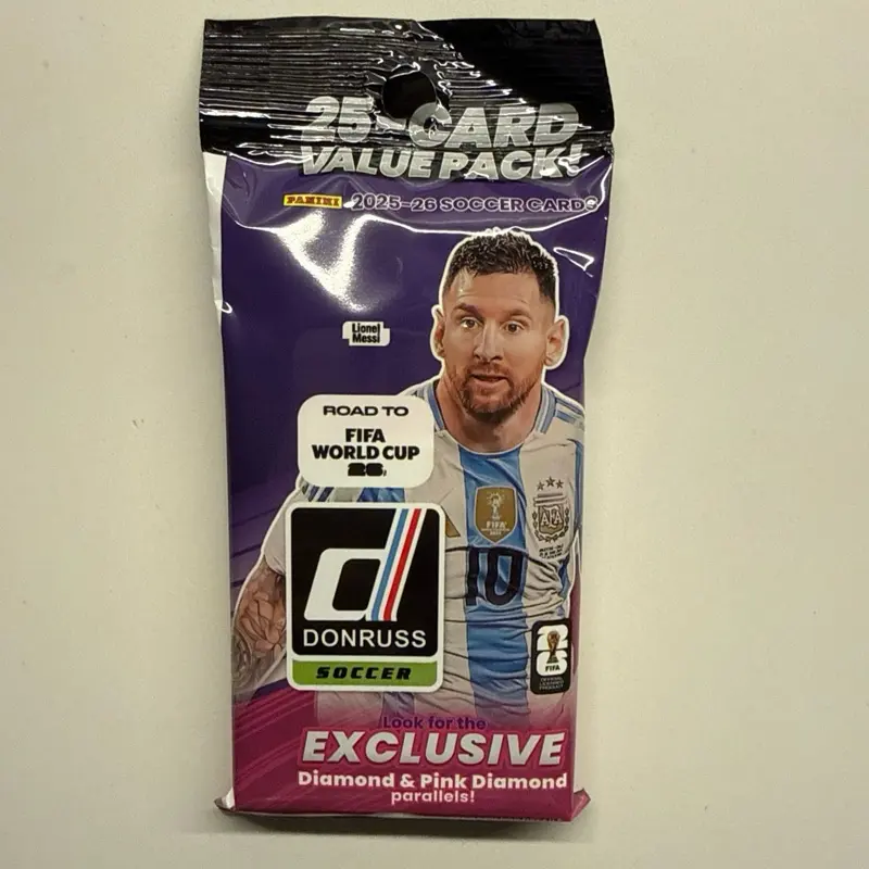 2025-26 Donruss Road to World Cup Soccer Cello/Fat Pack with 25 Total Trading Cards: Look for Kaboom!