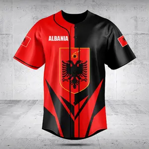 Customize Albania Coat Of Arms Flag Arrow Baseball Jersey Shirt, Gift for Men Women
