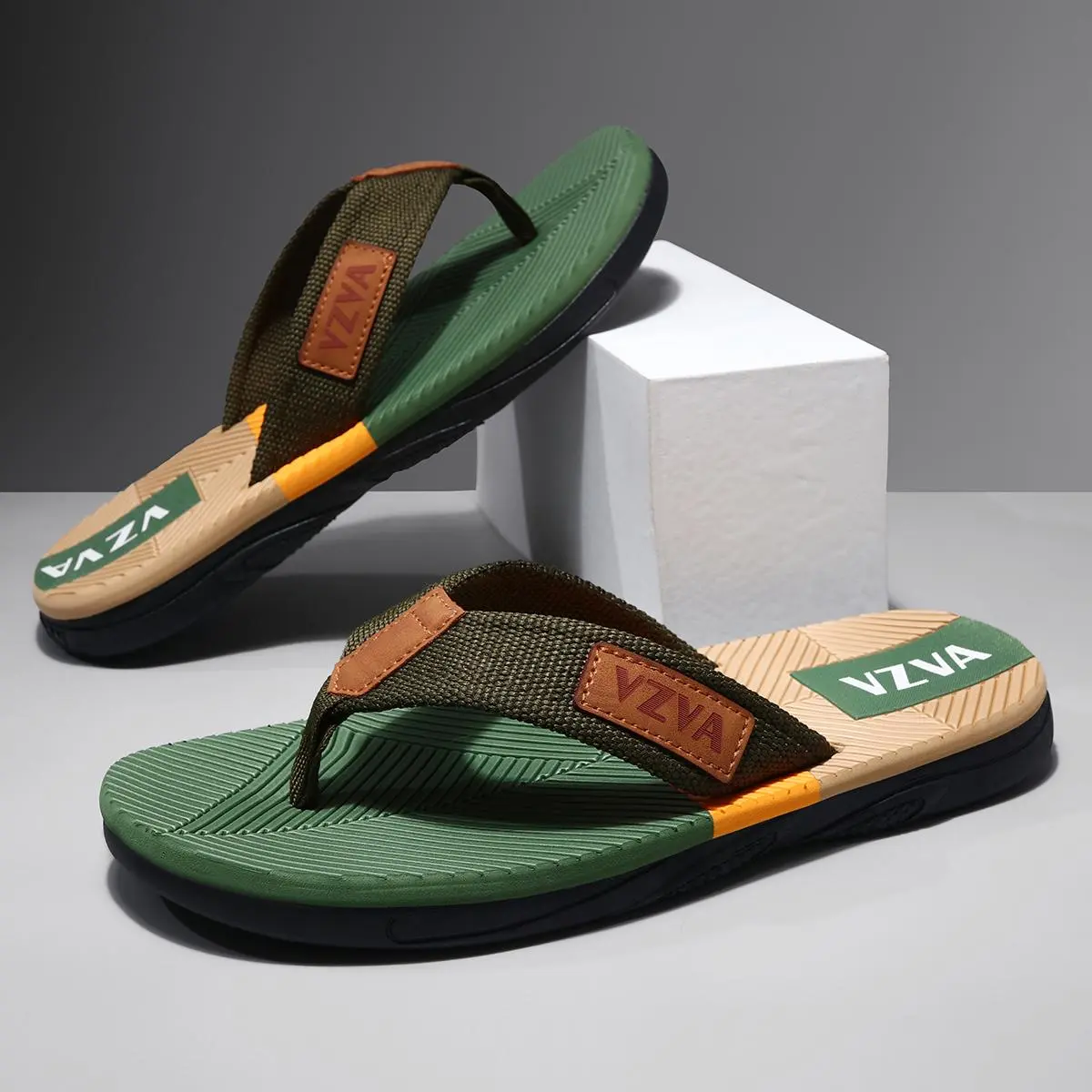 Men’s EVA Slip-On Toe Loop Sandals - Non-Slip Soft Insole, Quick-Dry Waterproof Walking Shoes with Ergonomic Design for Holiday & Daily Indoor-Outdoor Wear, Shoe, Footwear
