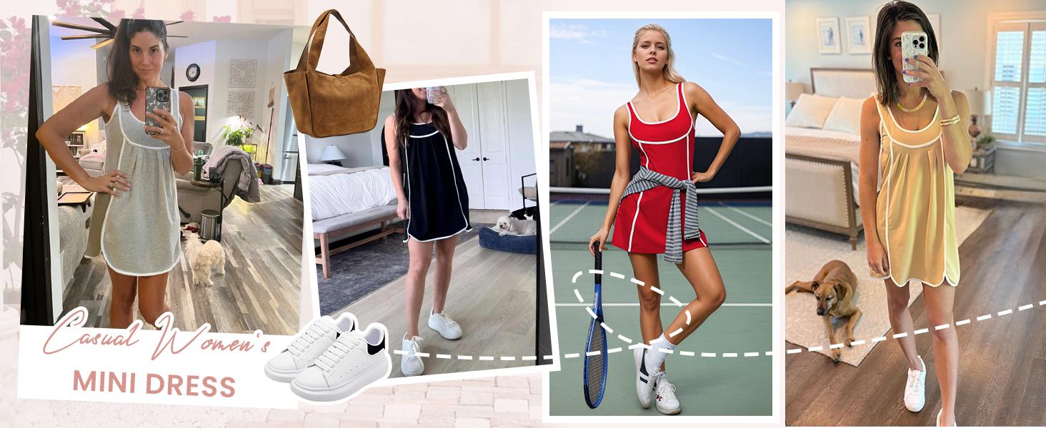 UANEO Womens Summer Athletic Sleeveless Mini Dress Casual Oversized Workout Tennis Dress Sundress SummerVibes UANEO Womens Summer Athletic Sleeveless Mini Dress Casual Oversized Workout Tennis Dress Sundress SummerVibes