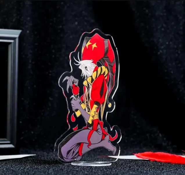 The Freak Circus Pierrot Acrylic Standee | 15cm Jester Rose Desk Decor