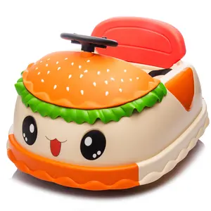 12V Kids Ride On Electric Bumper Car W/Parents Control,Cute&Realistic Hamburger Design,360 Degree Rotation,Storing Space,Bluetooth,Music,USB,Silent wheel,LED Lights,Power Display,Anti-rollover For 2-5,electric car for kids,ride on cars for kids