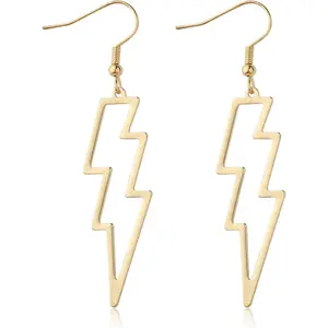 Lightning Bolt Earrings 80s Punk Lightning Earrings Flash Thunder Hook Earrings Dangle Earrings for 80Party