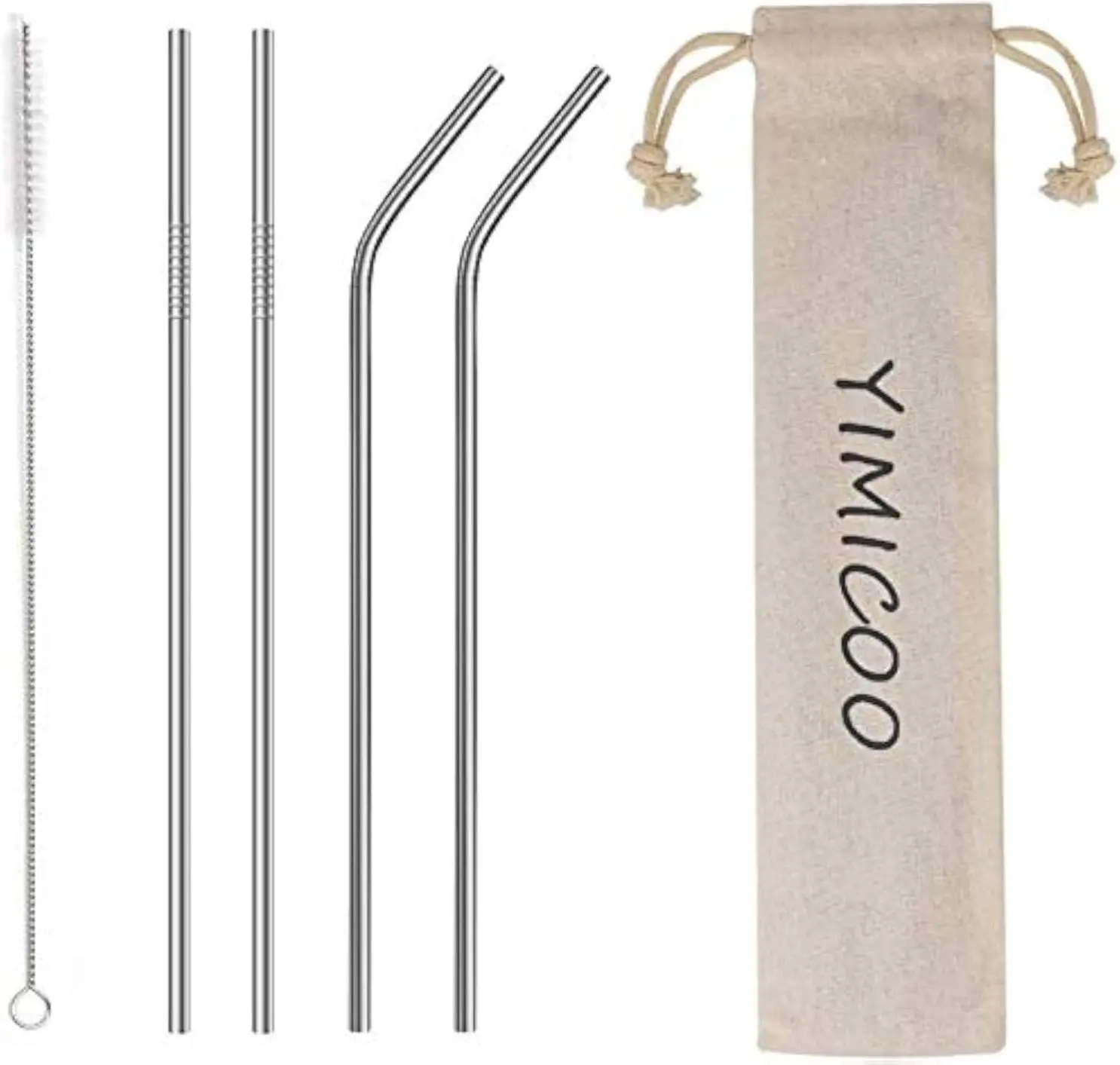 Unisex 8.5in Metal Eco-Friendly Reusable Stainless Steel Straws (4PCS) - Straight/Bent Portable Dishwasher-Safe Set with Case, Cleaning Tool for 20oz/30oz Tumblers, Ideal for All Ages, Cocktail Parties, BBQs