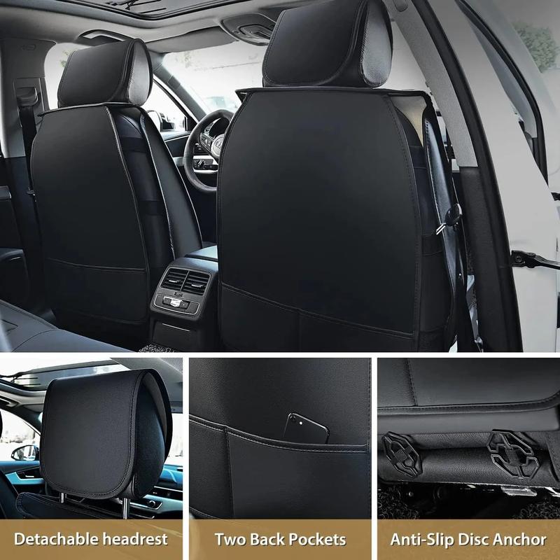 Nilight Hyundai Honda Accord Kia Civic Corolla Camry CRV RAV4 Fusion 5 Seat Covers (Full Set, Black Red)