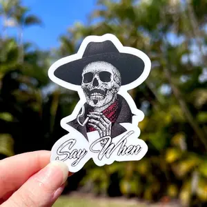 Say When Doc Holliday Fire Sticker, Hard Hat Sticker, Bue Collar Stickers, Construction Stickers, lunchbox sticker