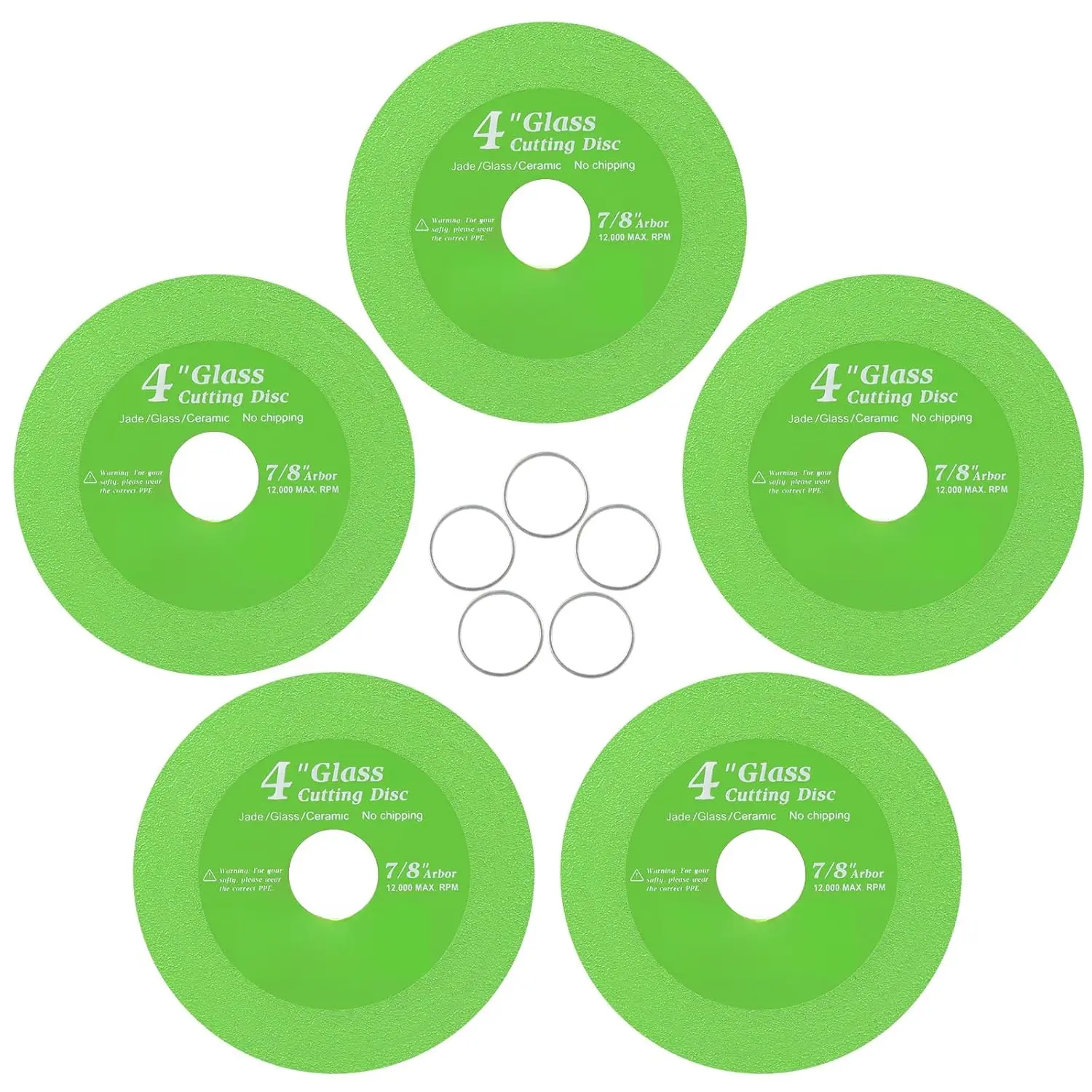 5 count Glass  Disc for Angle , 4" X 7/8" Glass Ceramic Diamond  Disc, Ultra-Thin   Wheel Polishing  Disc for Glass, Jade, Crystal, Wine Bottles, Tile