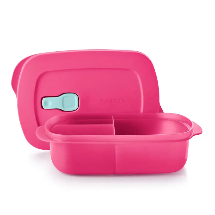 CrystalWave Rectangular Divided Dish 4¼ cups with Lid Lunch Boxes Tableware Container