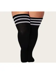 Women's Oversized Stretchy Thigh High Socks, Soft Breathable Fabric with Fashion Casual Comfort Style for Daily Everyday Wear