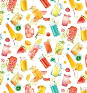 KWT Summer Fruit Drinks Cotton Fabric