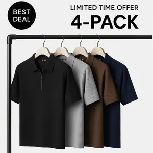 Men's Plain Round Neck Cable Knit Top - Slim Casual Short Sleeve Crew Neck Knitwear, Soft Classic Knitting Top, Summer Clothes, Beige Color Khaki Gio French Knit Polo quarter-zip short-sleeve polo shirt unique French texture-knit pattern Cotton Nylon Day