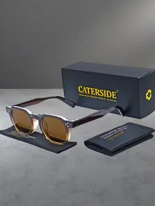 CATERSIDE Unisex Punk Style Sunglasses Uv400 Protection, Casual PC Frame Gradient Lenses for Travel Driving Beach Wedding Streetwear