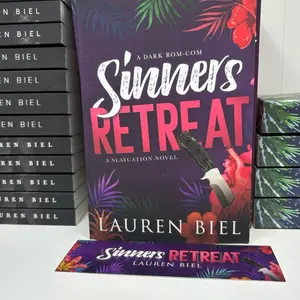 Lauren Biel Signed Sinner's Retreat A Dark Rom-Com Slaycation Novel with Bookmark & NSFW Art Post Card
