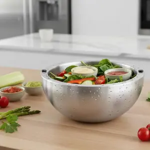 Game-Changer Insulated Serving Bowl - Water-Infused Design for Icy Cold or Toasty Warm Food - Durable Stainless Steel - Perfect for Keeping Dips Fresh & Soups Hot - Essential for Parties, Picnics & Family Dinners