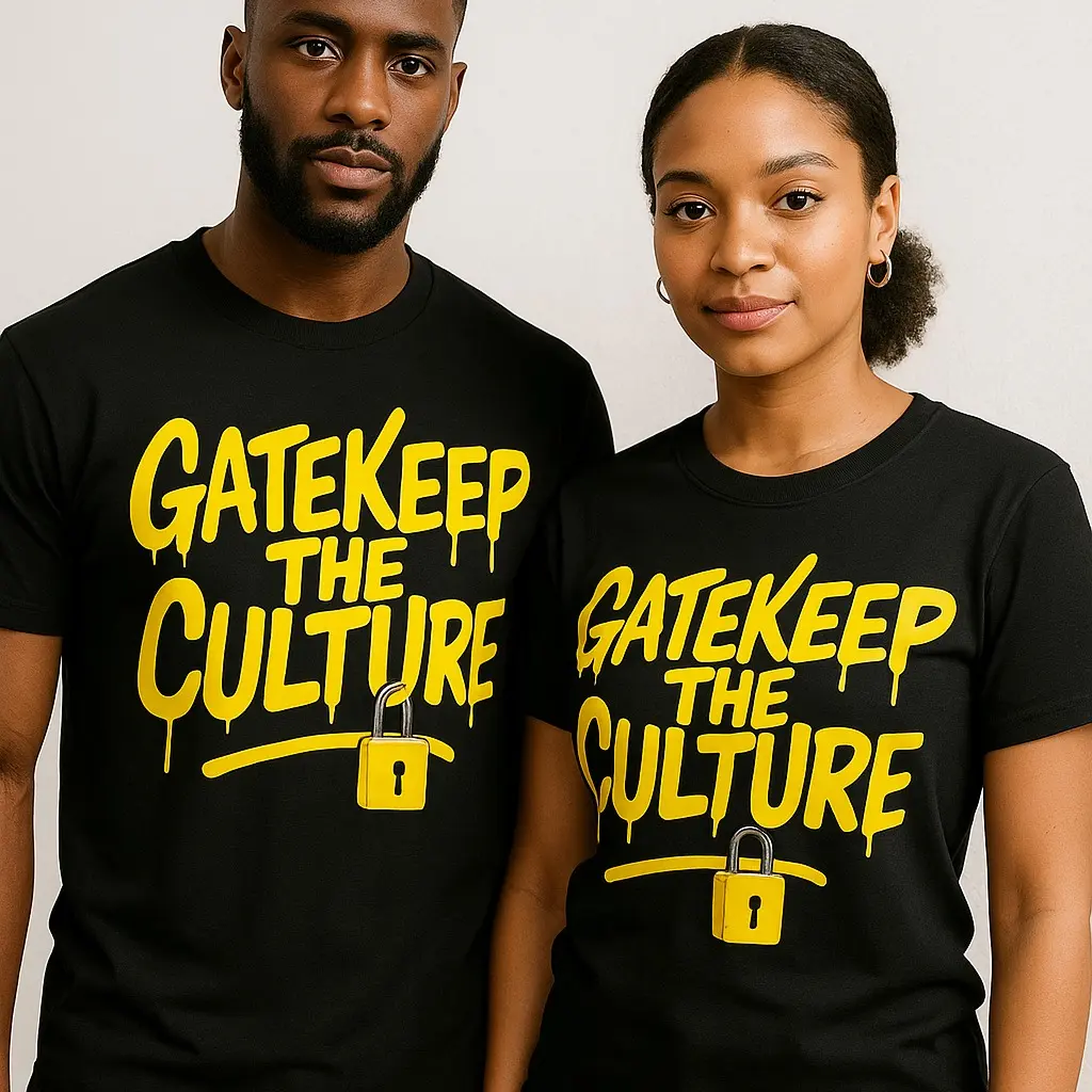 Gatekeep The Culture Unisex Graphic Tee Black Crew Neck Soft Cotton Streetwear Top for Men Menswear T-Shirt Casual Blue Small Tshirt Tropical Shortsleeve Operator
