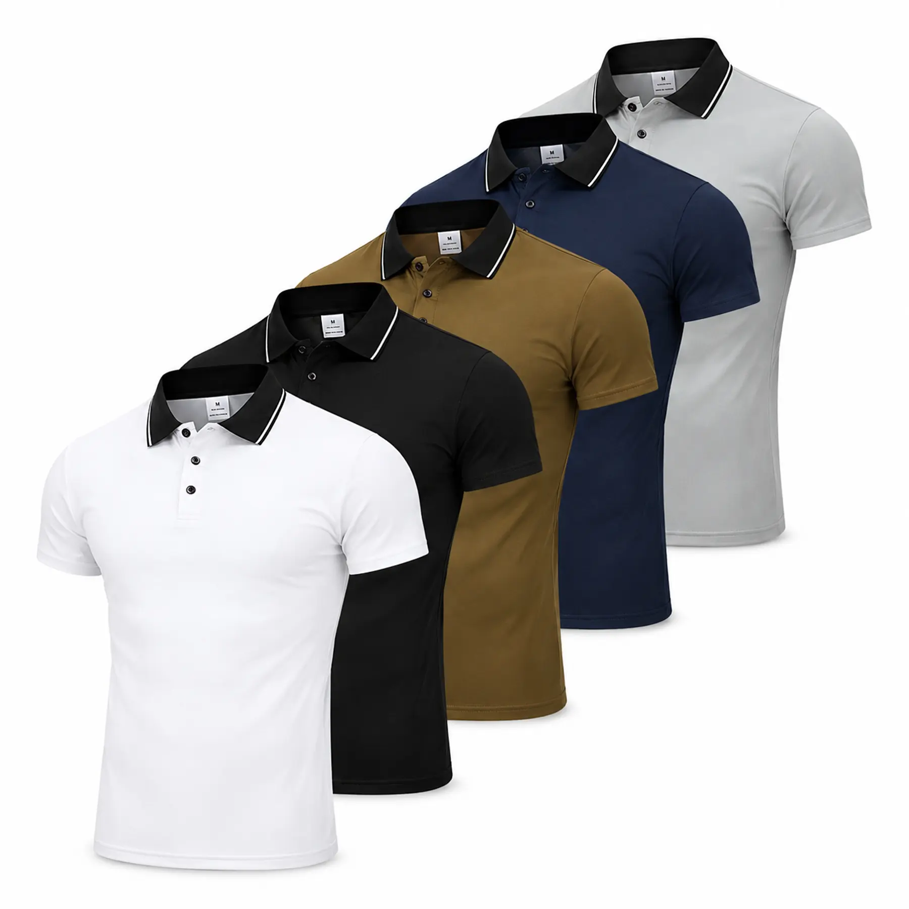 Mens Contrast Collar Polo Shirt Short Sleeve Textured Summer Casual Regular Fit Breathable Smart Casual Travel Top Available in 1 Pack 3 Pack and 5 Pack Multipack Warm Weather Everyday Outfit Essential for Men