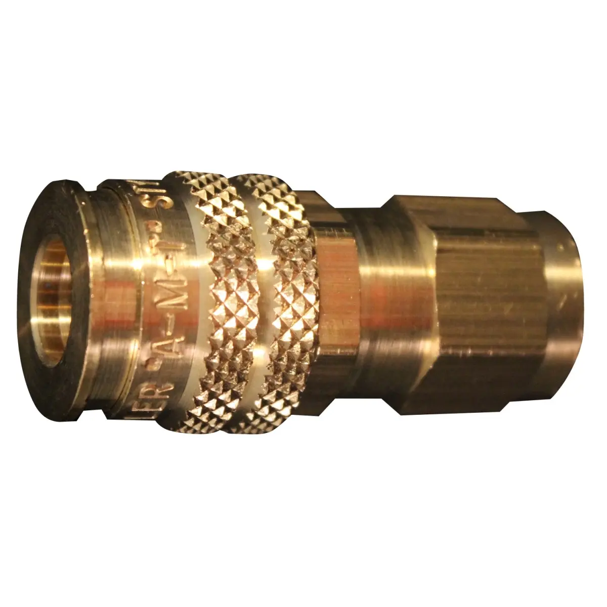 Milton 745BK AMT Style Coupler, Heavy-Duty High Pressure Threaded Quick Connect High-Flow Pneumatic Pipe Fitting, 0.25 in.-1/4" Female National Pipe Thread (FNPT), 300 PSI, Automotive Use, 0.93" H x 0.93" W x 2.12" L, Heavy-Duty High Pressure Pipe Fitting