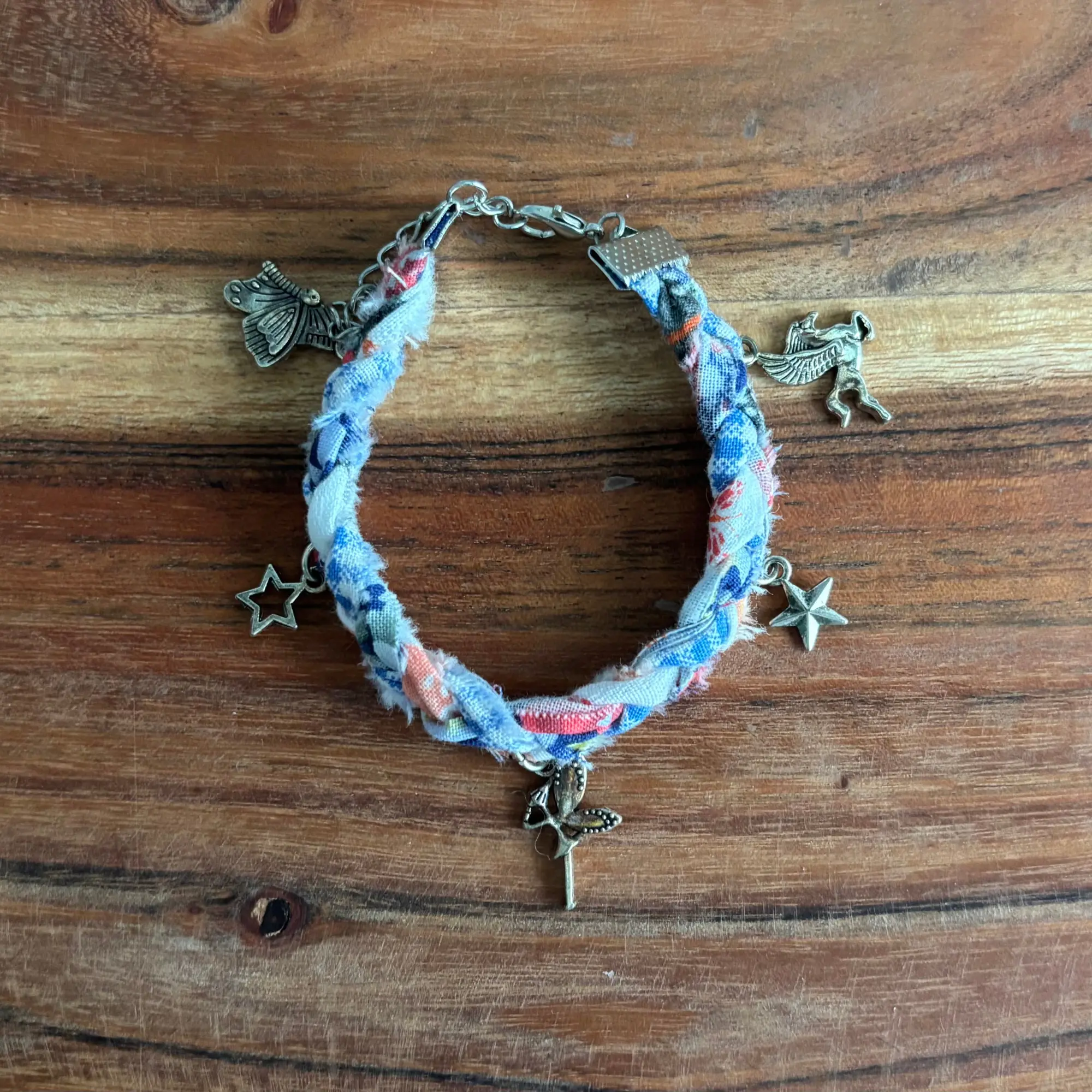Just Believe Fabric Charm Bracelet