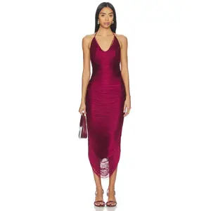 NBD Feya Maxi Dress in Beet Red