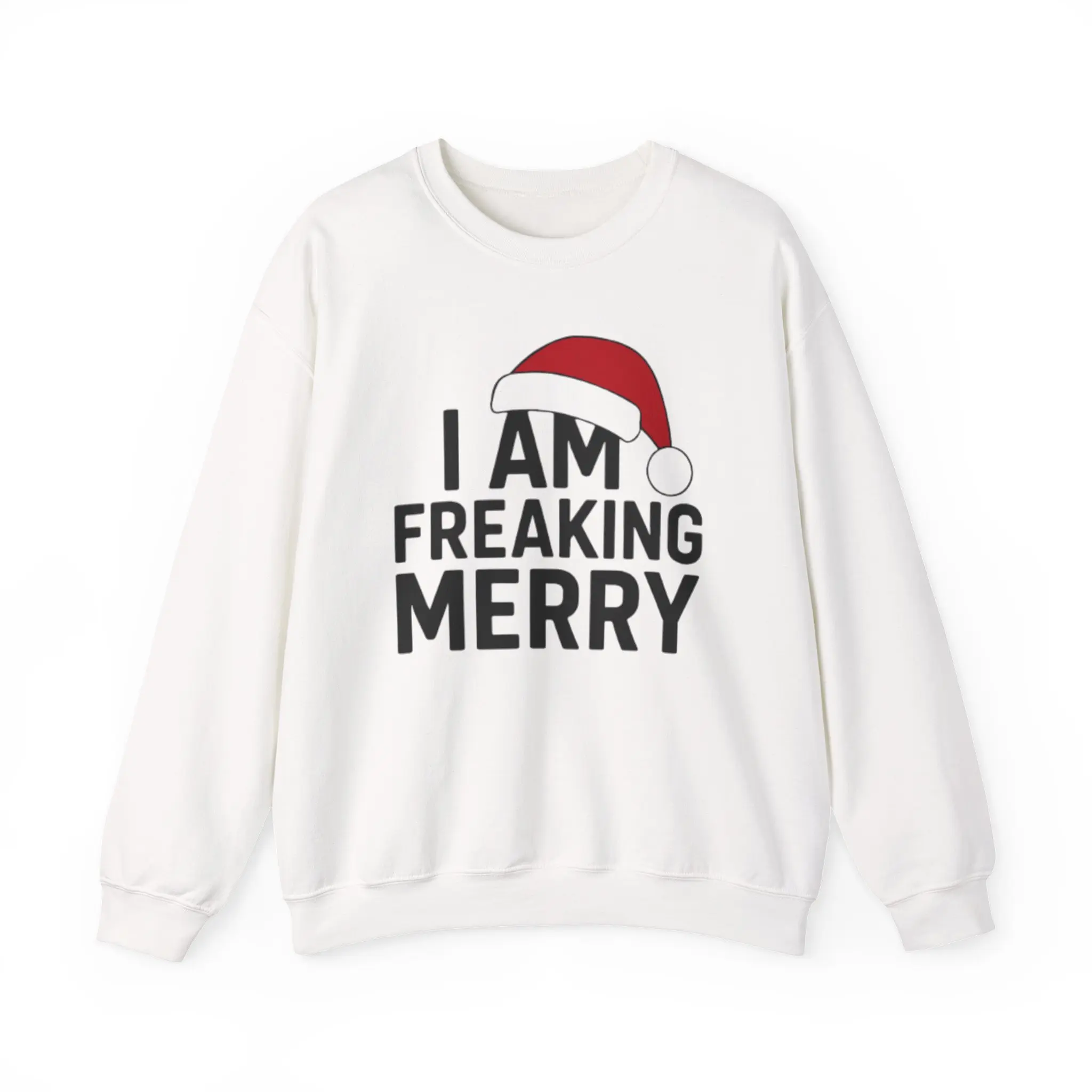Ugly Christmas Sweater, I Am Freaking Merry, Holiday Gift, Festive Apparel, Cozy Winter Wear, Unisex Jumper, Funny Christmas Jumper